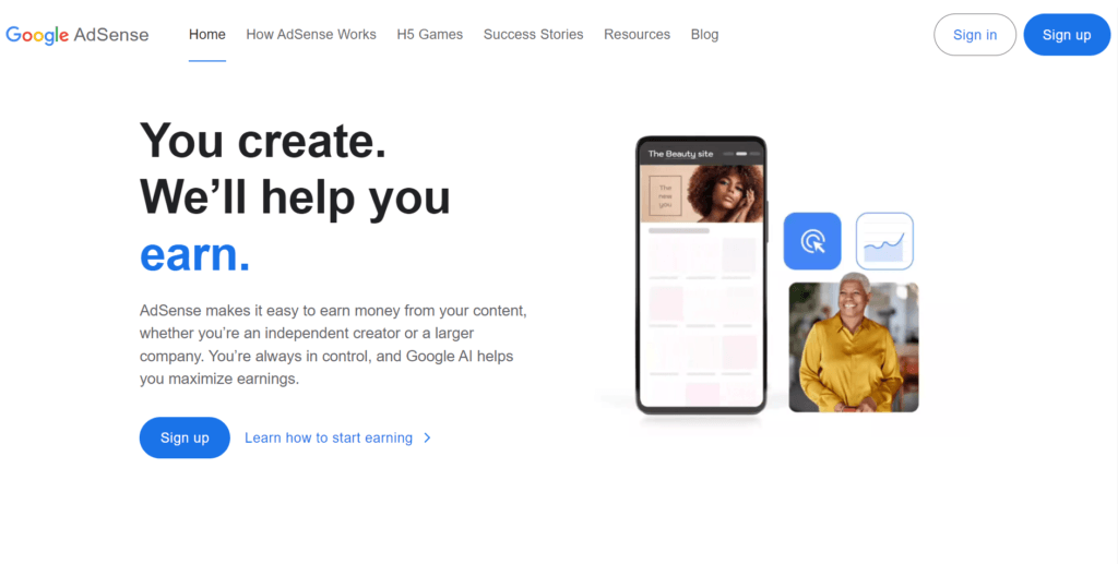 Google-Adsense-Sign-Up-Page